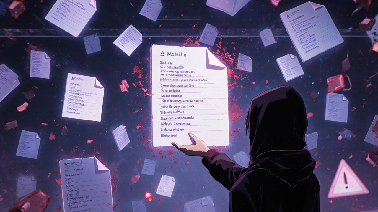 Floating medical records in digital space being rewritten with accurate allergy details.