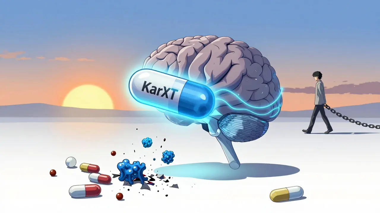 A futuristic capsule dissolving toxic brain clumps without affecting dopamine, offering hope.