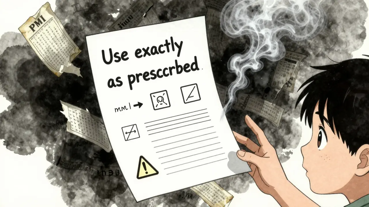 A glowing Patient Medication Information sheet with clear instructions, replacing old confusing labels