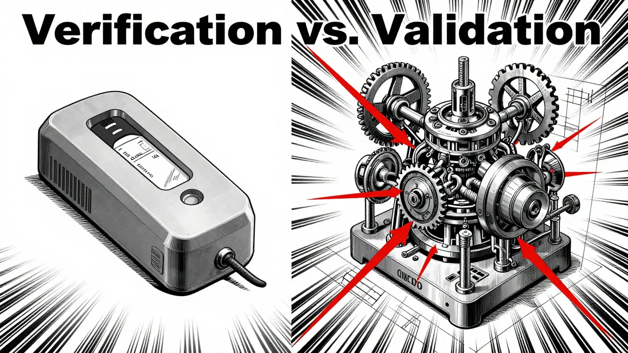 Comparison of a standardized medical test and a complex custom lab-developed test.